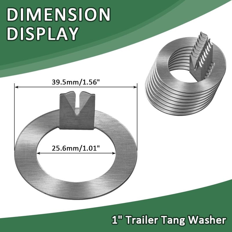 Fugedox 8 Pack 1" Tang Spindle Washer for Spindle Tang Washer 2k to 7k EZ Lube Axles 3,500-7,000 lb - Image 3
